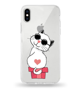 Apple iPhone XS Uyumlu Kapak Coolcat Tasarımlı Şeffaf Silikon Kılıf