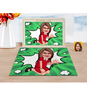 BK Gift Kişiye Özel Kız Çocuk Karikatürlü 1000 Parça Profesyonel Puzzle-2
