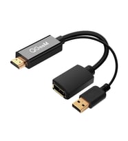 USB Güç Bağlantılı HDMI Girişli Cihazlara HDMI 'den DisplayPort 'a Dönüştürücü Çevirici 15cm Kablo (Siyah)