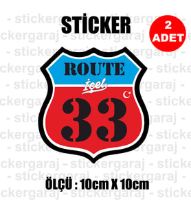 33 içel memleket rota gidiş etiket sticker çıkartma - 2 adet - motosiklet araba otomobil kamyon kamyonet cam uyumlu