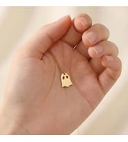Kişiye Özel 925 Ayar Gümüş Minimal Hayalet Figürlü Kolye (Gold)
