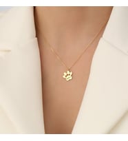 Kişiye Özel 925 Ayar Gümüş Minimal Pati İsim Kolye (Gold)
