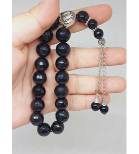 Oniks (Onix) Taşı Faset Kesim17lik Efe Tesbih 12mm (51526)