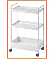 Tekerlekli Servis Sehpası 50 X 30 X 83 Cm Çelik Beyaz
