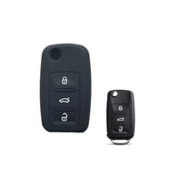 Volkswagen Bora Polo Jetta Passat B5 Golf 6 Beetle Caddy Uyumlu Silikon Anahtar Kumanda Kabı Siyah