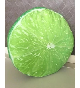 Yeşil Limon Desenli Dekoratif Çok Amaçlı Yer Bahçe Balkon Kamp Minderi Çapı 65 Cm
