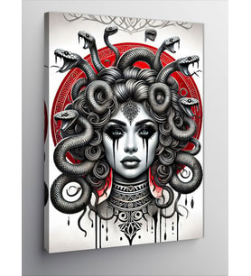 Kanvas Tablo Medusa ve Mitolojik Portre