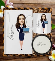 Kişiye Özel Karikatür Tasarım Defter Kalem Kupa Ve Bardak Altlığı Hediye Seti 96305