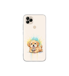 General Mobile GM 22S ile Uyumlu Splash Köpek Tasarımlı Şeffaf Silikon Kılıf
