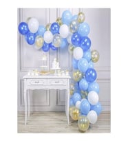 Mavi Gold Konfetili Balon Zincir Seti