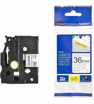 Tonersepeti Brother TZe-S261 36mm Beyaz üzerine Siyah Güçlü Yapışkanlı Laminasyonlu Etiket