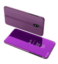 Xiaomi  Redmi 8A Uyumlu Aynalı Kapaklı Lüx Kılıf (Mor)