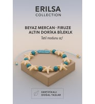 Sertifikalı Deniz Yıldızı Beyaz Mercan Dorika Firuze Taşı Bileklik Tatil Modunu Aç Enerjini Yenile (Çok Renkli)