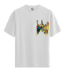 Vivid Street - %100 Pamuklu Erkek Beyaz Tişört - Premium Quality (Siyah - Beyaz)
