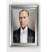 Gümüş Çerçeveli Atatürk Tablo cv1430