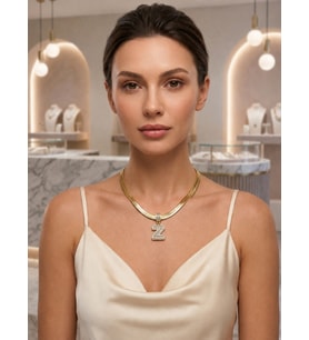 Premium Gold Renk 316L Çelik Z Harf Model Parlak ve Şık Taşlı VIP Seri Kolye (45cm)