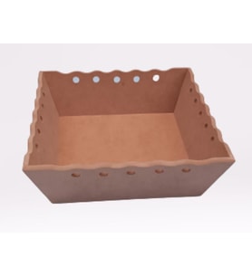 Hobi 90058 Dekoratif Model Ekmek Sepeti Dalga Kenar Oyma HAM MDF Ahşap EL Yapımı