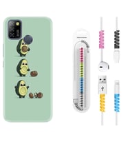 INFINIX Smart 4 5 6 Zero 8 S5 Pro Kılıf Kablo Koruma Spiral Silikon Avokadolar1352