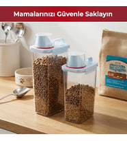 Gobypet 2’Li Büyük Boy Saklama Kabı – Ölçekli Kapak, Sızdırmaz Mama İçin Çok Amaçlı Set