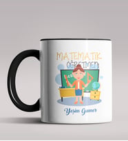 Kişiye Özel Matematik Öğretmeni Tasarımlı Siyah Renk Kupa 12 (Siyah)
