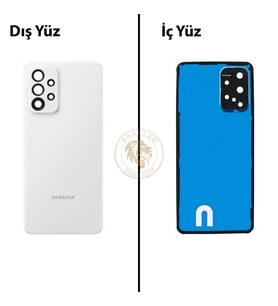 Samsung A33 Beyaz Arka Kapak Arka Cam Batarya Kapağı Lazer Kesim Kapak Pil Kapağı Back Cover