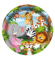 Safari Sevimli Hayvanlar, Karton Tabak - 23cm x 8 Adet