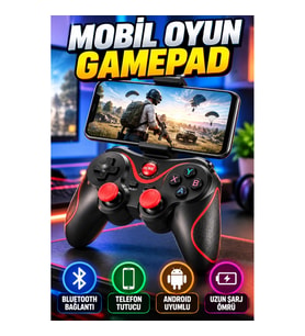 Bluetooth Telefon Tutuculu Joystik Gamepad Android Uyumlu Oyun Kolu