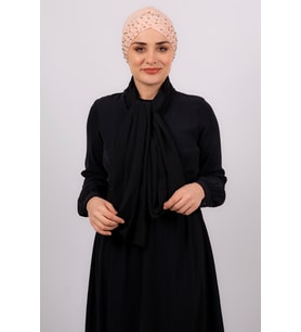 Somon Pratik Hazır Geçmeli Tesettür Bone Sandy Kumaş Taşlı 1456_39