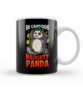 Cute & Funny Be Cautious Naughty Panda Baby Bear Kupa Bardak Porselen