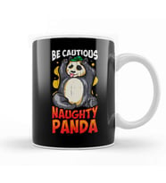 Cute & Funny Be Cautious Naughty Panda Baby Bear Kupa Bardak Porselen