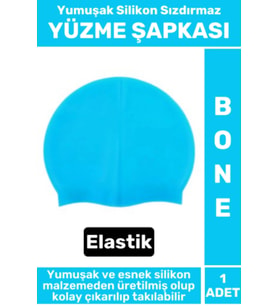 Premium Su Geçirmez Elastik Yumuşak Yüzücü Havuz Deniz Yüzme Şapkası Silikon Bone 1 Adet