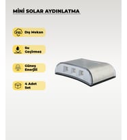 Mini Oval Solar Aplik Gün Işığı - 4 Adet (Siyah)