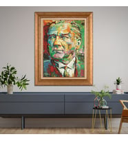 Altın Varaklı Çerçeveli Paspartulu Atatürk Tablo TR0957 (Gold)