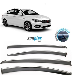 FIAT EGEA 2015-2024 Uyumlu Cam Rüzgarlığı (Kromlu) 4 Prç. 1.SINIF