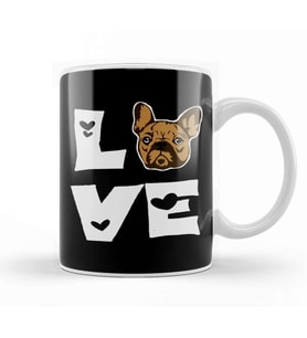 French Bulldog Funny Frenchie Mom Dad Pug Kupa Bardak Porselen