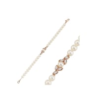 Yaprak Taşlı Doğal İnci Bileklik (Rose)