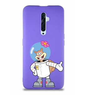 Oppo Reno 2Z Soft Premier Kapak Sandy Tasarımlı Silikon Kılıf - Mor (Şeffaf)