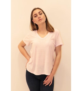 Rich Kadın Organik V Yaka T-shirt %100 Pamuk Tişört