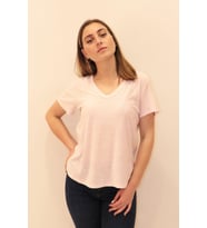 Rich Kadın Organik V Yaka T-shirt %100 Pamuk Tişört