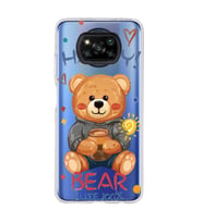 Poco X3 Pro / X3 NFC Uyumlu Happy Bear Tasarımlı Şeffaf Telefon Kılıfı