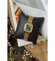 KADIN TAŞLI GOLD ÇELİK KORDON VİNTAGE HEDİYELİK KOL SAATİ