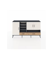 Arges Konsol 8 Raflı 2 Çekmeceli 3 Kapaklı 176x30x99 Antrasit-Aytaşı/Çam