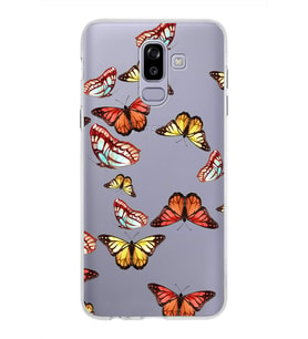PrintiFy Samsung Galaxy J8 ile Uyumlu 1mm Slim Fit Water Color 2 Baskılı Şeffaf  Kılıf