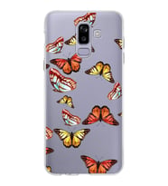 PrintiFy Samsung Galaxy J8 ile Uyumlu 1mm Slim Fit Water Color 2 Baskılı Şeffaf  Kılıf
