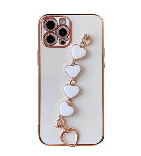 Ally iPhone 11 Pro Max 6.5inç Kılıf Kalp Bileklik Tutuculu Lüx Silikon Askılı - SSSSSS1589-7