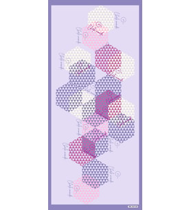Geometrik Desen Pavia Seri Şal Eşarp Askısı ile Birlikte 90X200 cm Lila Pembe-90
