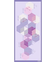 Geometrik Desen Pavia Seri Şal Eşarp Askısı ile Birlikte 90X200 cm Lila Pembe-90
