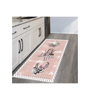 Rovigo Home Dijital Baskı Yıkanabilir Kaymaz Taban Mutfak Halısı RVG2058 (Pembe)