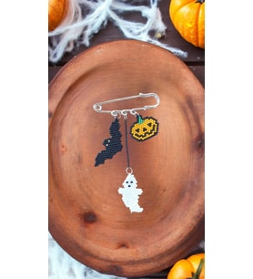 Balkabağı Hayalet Yarasa Halloween Cadılar Bayramı İskoç İğnesi