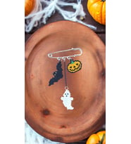 Balkabağı Hayalet Yarasa Halloween Cadılar Bayramı İskoç İğnesi
